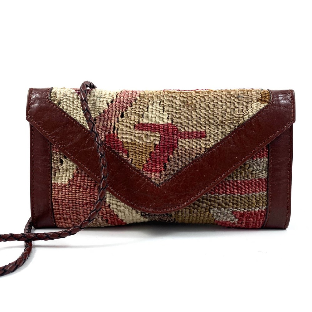 ❌SOLD❌ VTG hand made Turkish wool and leather wallet bag - Picture 1 of 11